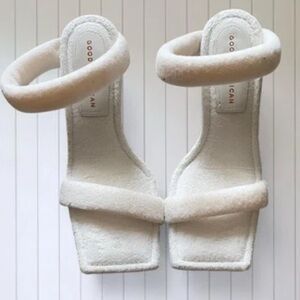 Good American White Plush Heels